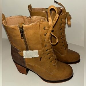 93 Vintage Cognac Colored Leather Boots